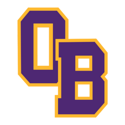School logo of "OB" in purple and yellow